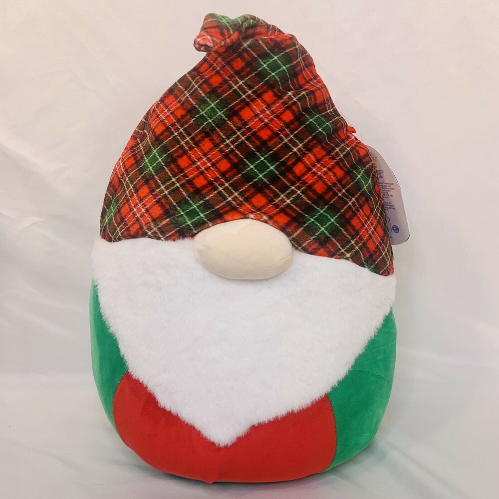 Squishmallow Guri the Gnome 12" Plaid Exclusive KellyToy Sensory Plush Christmas